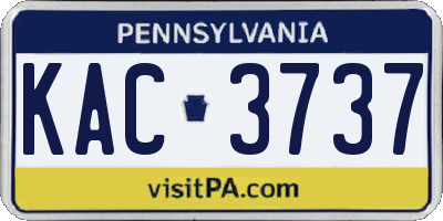 PA license plate KAC3737