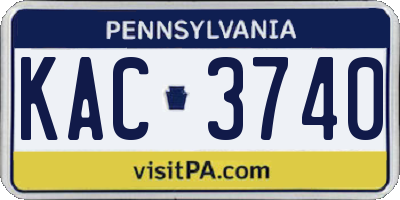 PA license plate KAC3740