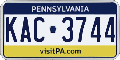 PA license plate KAC3744