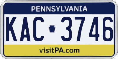 PA license plate KAC3746
