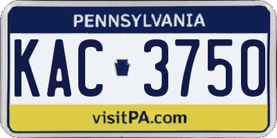 PA license plate KAC3750