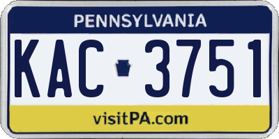 PA license plate KAC3751
