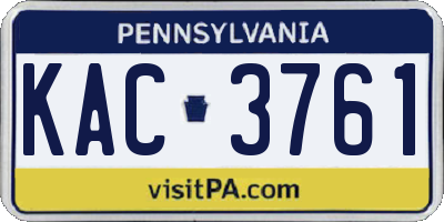 PA license plate KAC3761