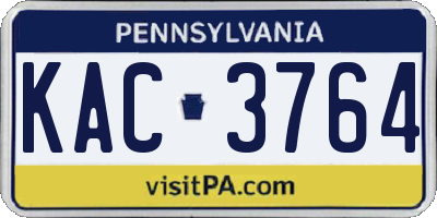 PA license plate KAC3764