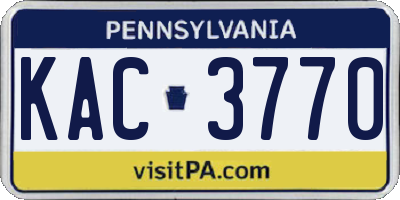 PA license plate KAC3770