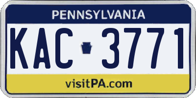 PA license plate KAC3771