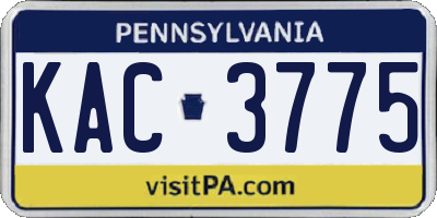 PA license plate KAC3775