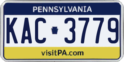 PA license plate KAC3779