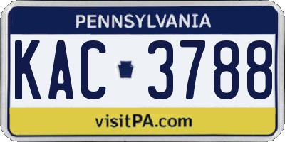 PA license plate KAC3788