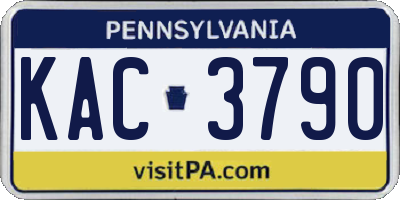 PA license plate KAC3790