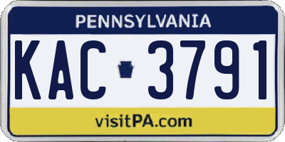 PA license plate KAC3791