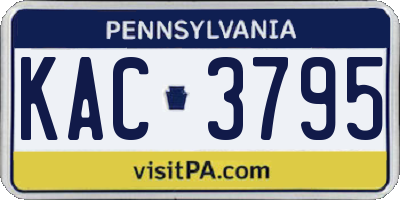 PA license plate KAC3795