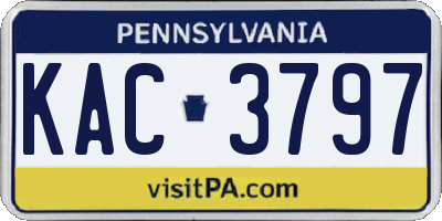 PA license plate KAC3797