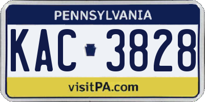 PA license plate KAC3828