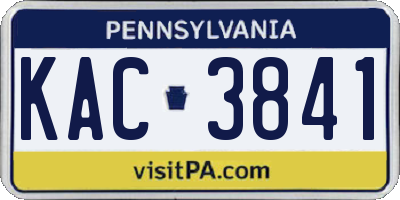 PA license plate KAC3841