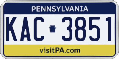 PA license plate KAC3851