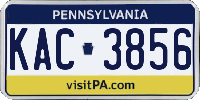 PA license plate KAC3856