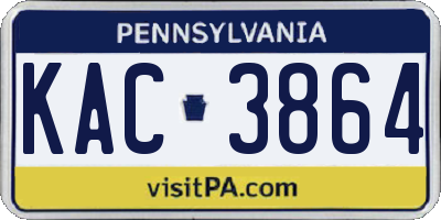 PA license plate KAC3864