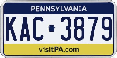 PA license plate KAC3879