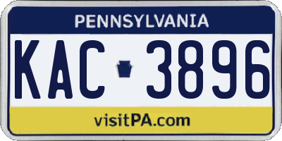 PA license plate KAC3896