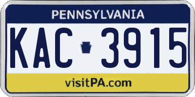 PA license plate KAC3915
