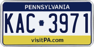 PA license plate KAC3971