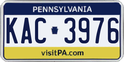 PA license plate KAC3976