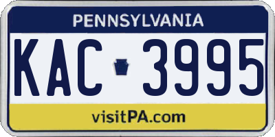 PA license plate KAC3995