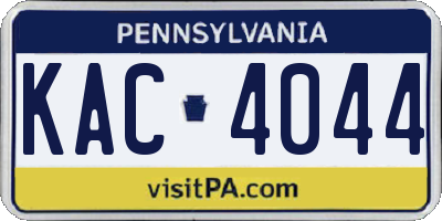 PA license plate KAC4044