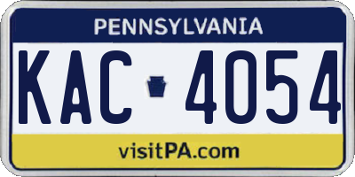 PA license plate KAC4054