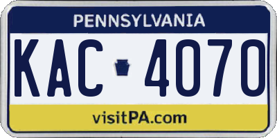 PA license plate KAC4070