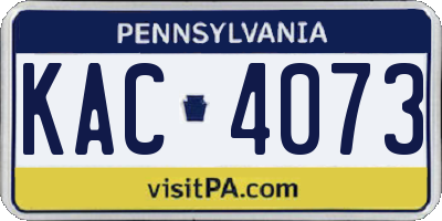 PA license plate KAC4073