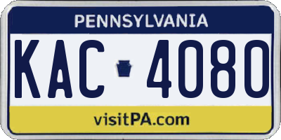 PA license plate KAC4080