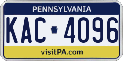 PA license plate KAC4096
