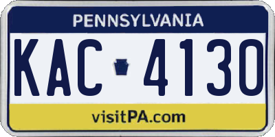 PA license plate KAC4130