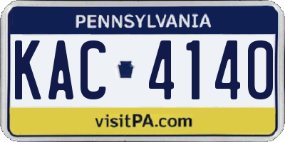 PA license plate KAC4140