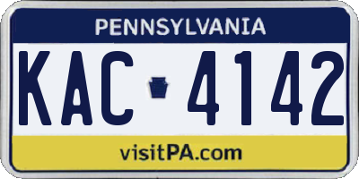 PA license plate KAC4142