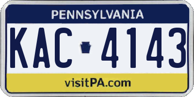 PA license plate KAC4143
