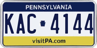 PA license plate KAC4144