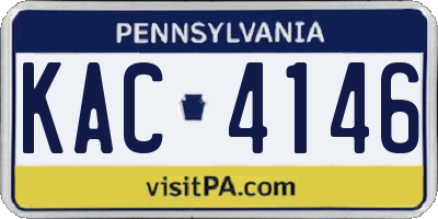PA license plate KAC4146
