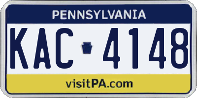 PA license plate KAC4148