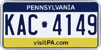 PA license plate KAC4149