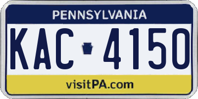 PA license plate KAC4150
