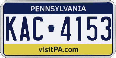 PA license plate KAC4153