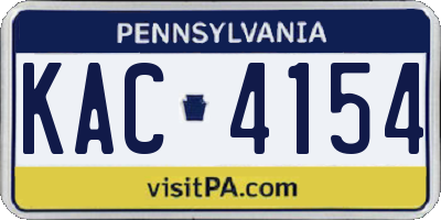 PA license plate KAC4154
