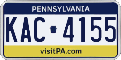 PA license plate KAC4155