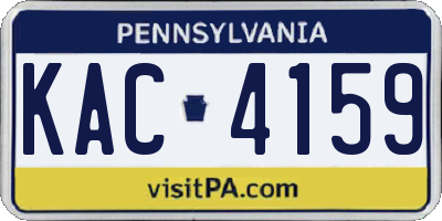 PA license plate KAC4159