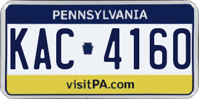 PA license plate KAC4160