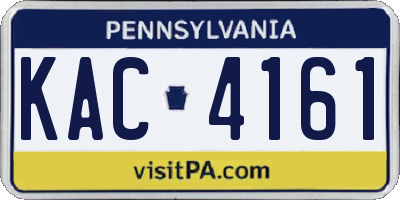 PA license plate KAC4161