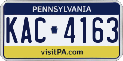 PA license plate KAC4163